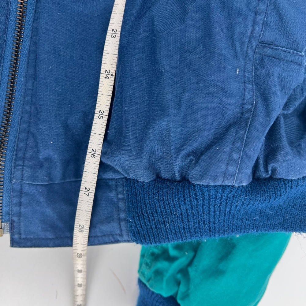 Norman Todd Classic Mens XXL Bomber Jacket EAA‎ Navy Teal Color Block Zip Up - Picture 9 of 9
